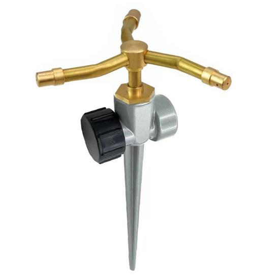 

Yousheng 3-Arm Lawn Sprinkler 360 Degree Automatic Rotary Sprinkler with Spike Heavy Duty Metal Sprinkler for Yard Garden Watering Large Area Coverage 1pc