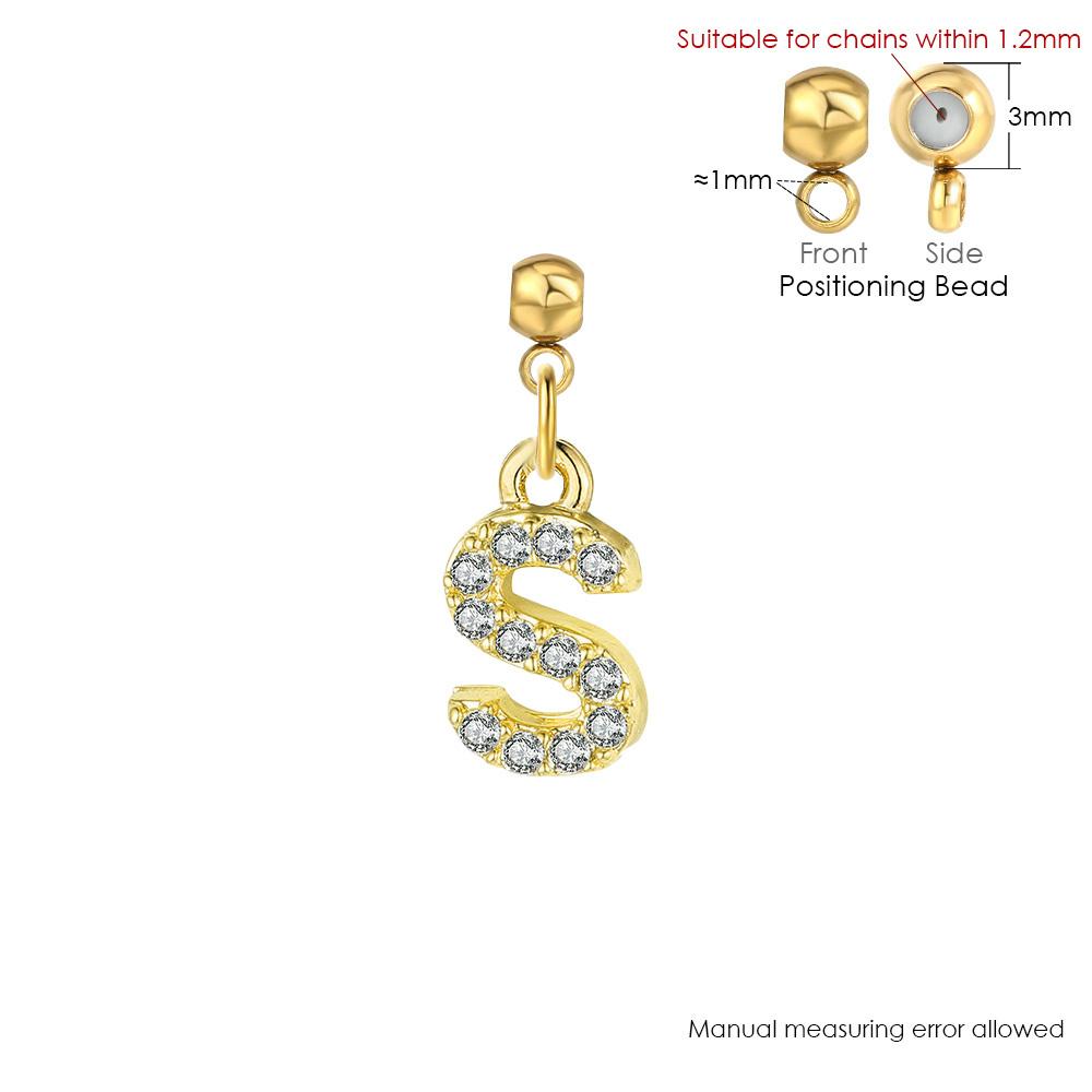 Trendy Letter Cubic Zircon Pendant For Women Positioning Charm Bracelet Necklace DIY Making Jewelry Accessories