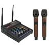4 Channel Small Bluetooth Stereo Mixer with 2 Wireless Microphones Family Stereo Processor for Live