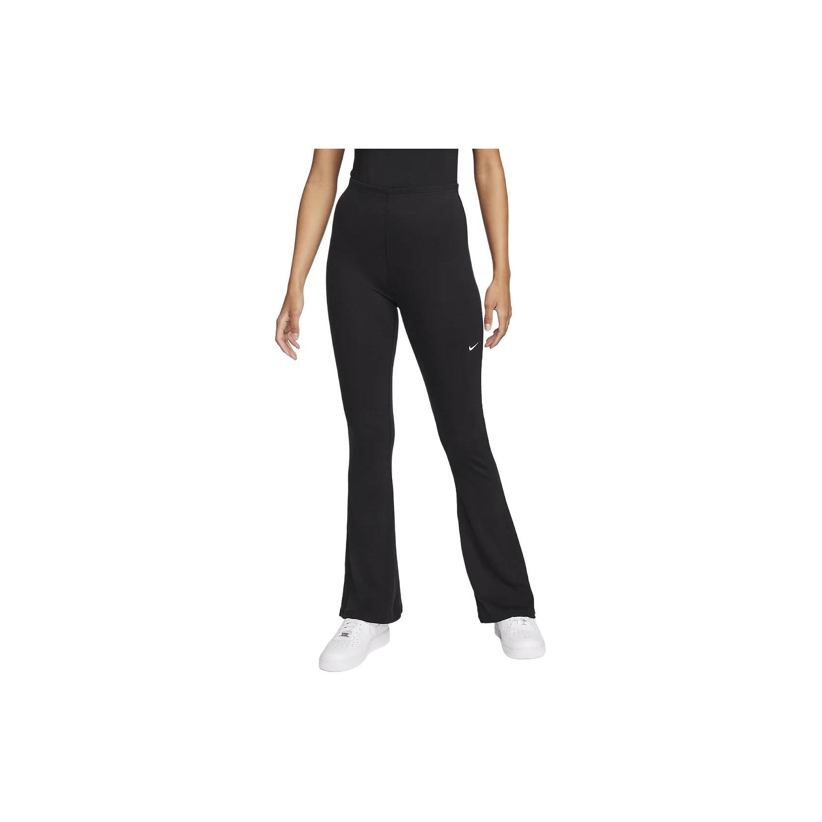 

New Nike Sportswear Chill Knit Women s Tight Mini Rib Flared Leggings Black FQ2114-010 L