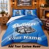 Canterbury-Bankstown Bulldogs Muster Bettwäsche 3-teiliges Set Benutzerdefinierter Name, Bettlaken und Kissenbezüge für Zuhause Schlafzimmer