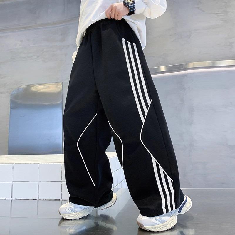 Pantaloni della tuta sportivi dritti casual per ragazzi e bambini, pantaloni da tempo libero per bambini