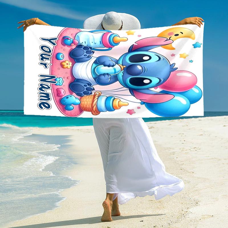 Personalized Stitch Bubble Fantasy Art Beach Towel Microfiber Beach Towel Thin Absorbent for Beach Swimming Yoga Bath Sports. 0910296