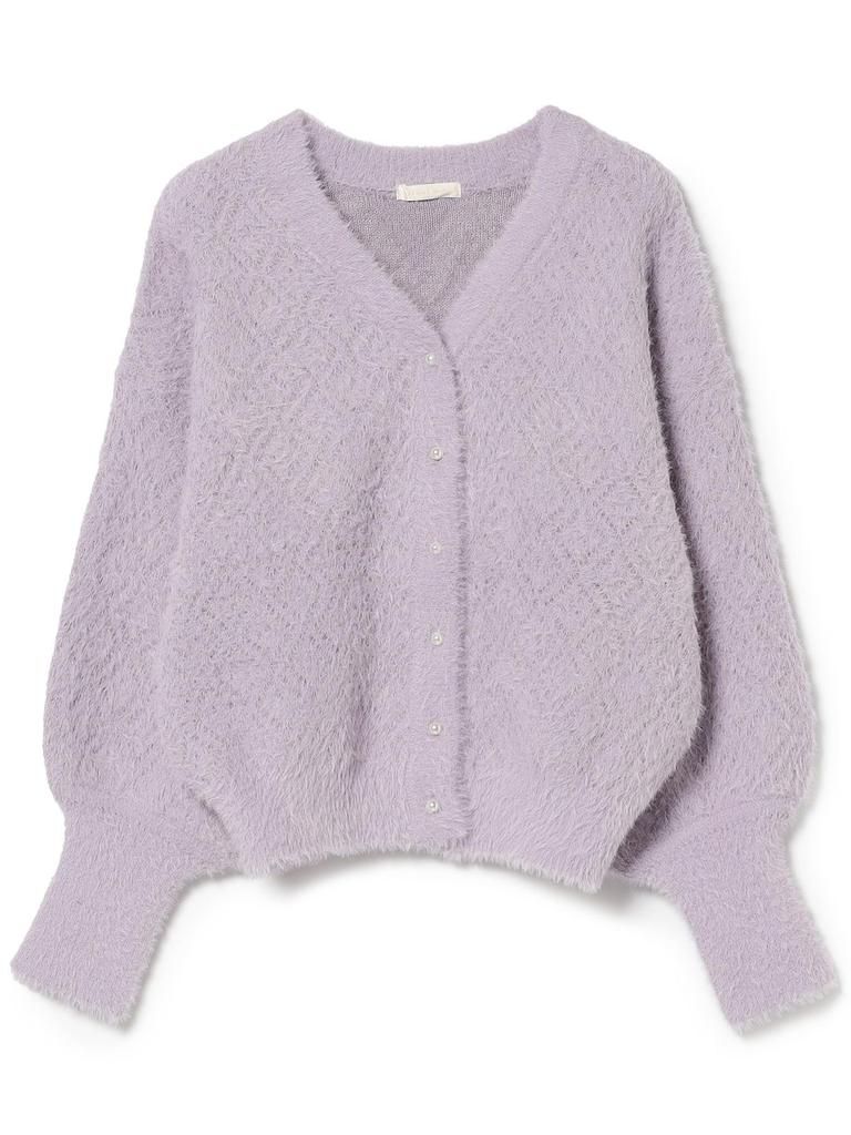Jacquard 2WAY Tops LIGHT PURPLE ONE SIZE [Beams Heart] L/S Knit/Rhombus Women's
