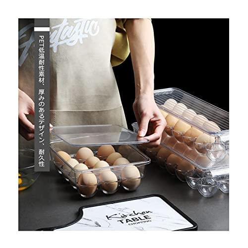 Egg Storage Case for Refrigerators, Egg Case, Egg Holder, Transparent Egg Container with Removable Lid for Ideal Storage of 12 Eggs
