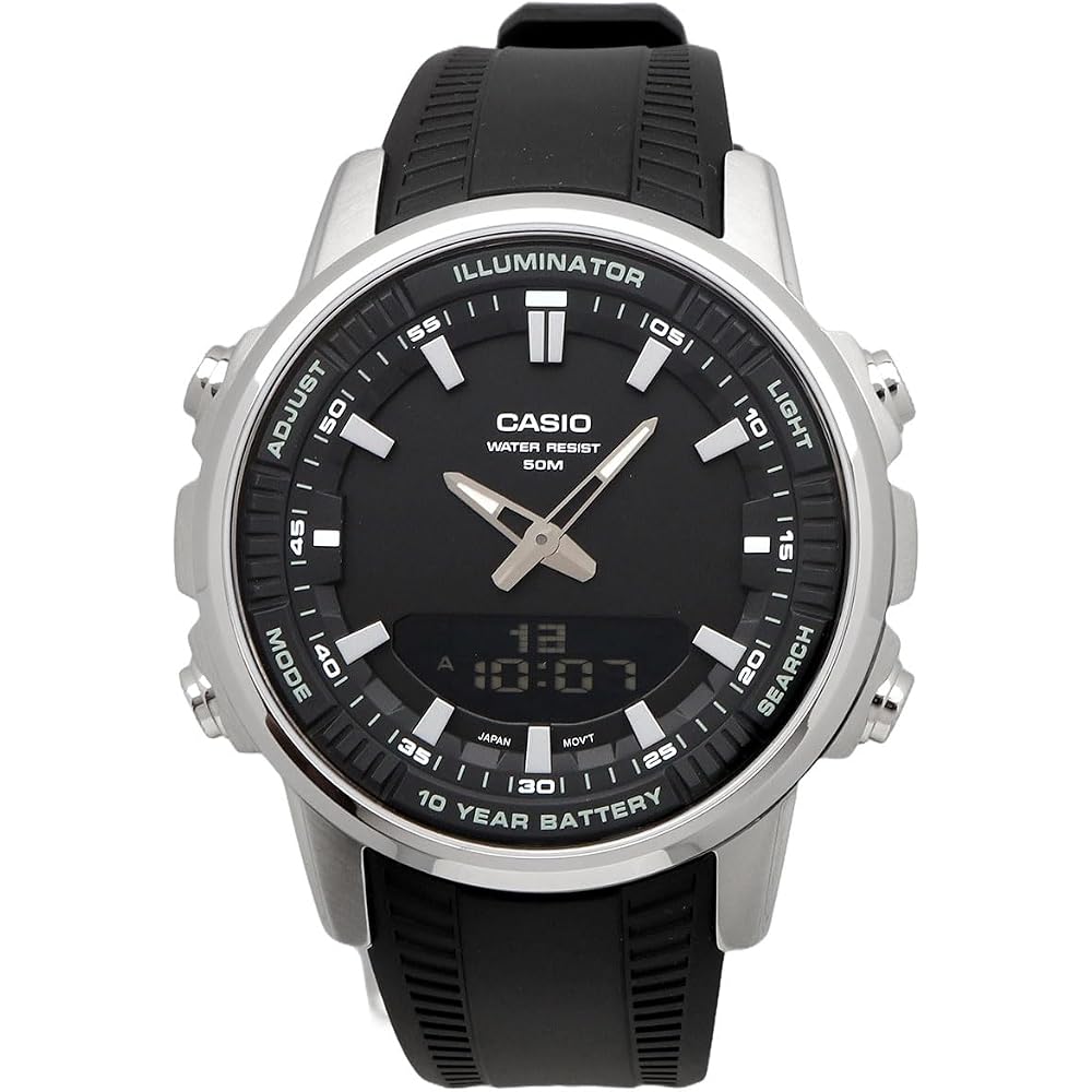Casio World Time Analog-Digital Quartz Men's Watch AMW-880-1AV Black Imported Model