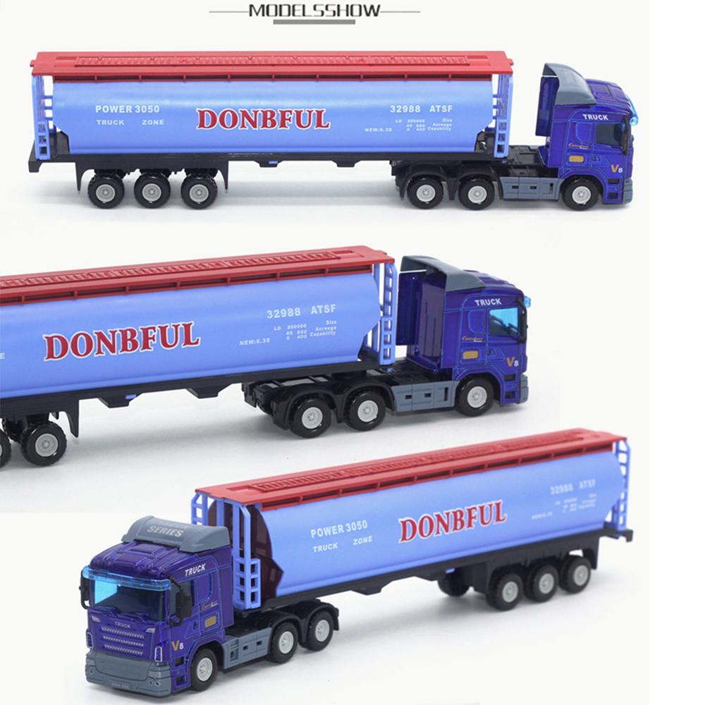 1/48 Truck Trailer Diecast Truck Model with 12 Wheels Diecast Toy