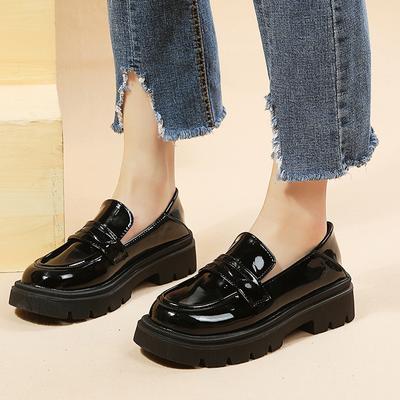 2025 Autumn and Winter New Loafers Women's Retro British One-pedal Jk Student Platform Small Leather Shoes Women's Shoes Flat Bottom