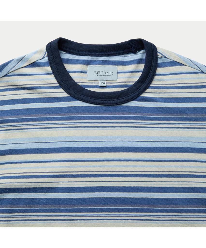 Silijeu Washed Striped Short Sleeve T-Shirt Satam26761Bul