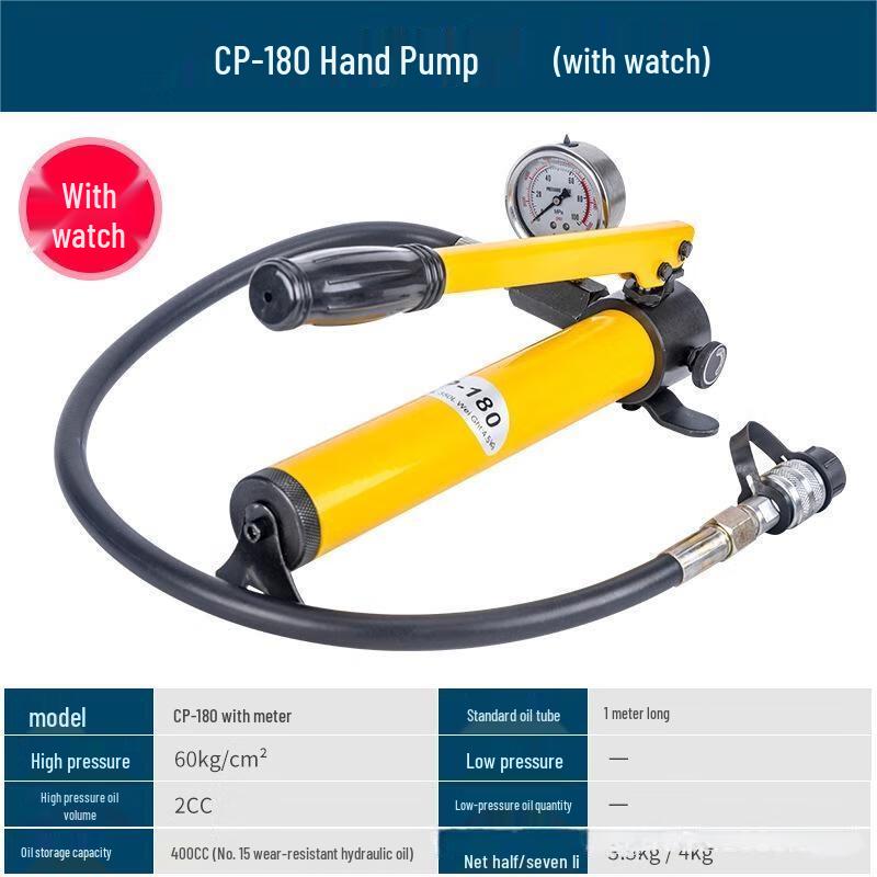 

Lixin CP-180 Manual Hydraulic Pump with Gauge