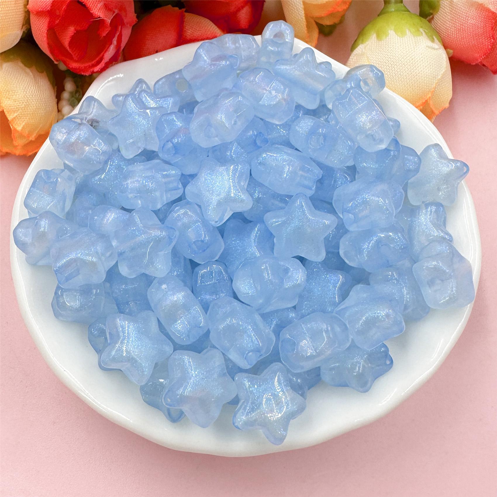 

Творческие свободные бусины DIY ювелирные аксессуары перламутровый цвет пятиконечная звезда 10 мм акриловые бусины материалы ювелирные изделия для браслета серьги изготовление синий