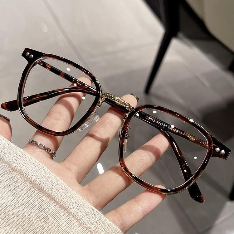 Retro Metal Tr Frame Eyeglasses With Blue Light Blocking For Men And Women