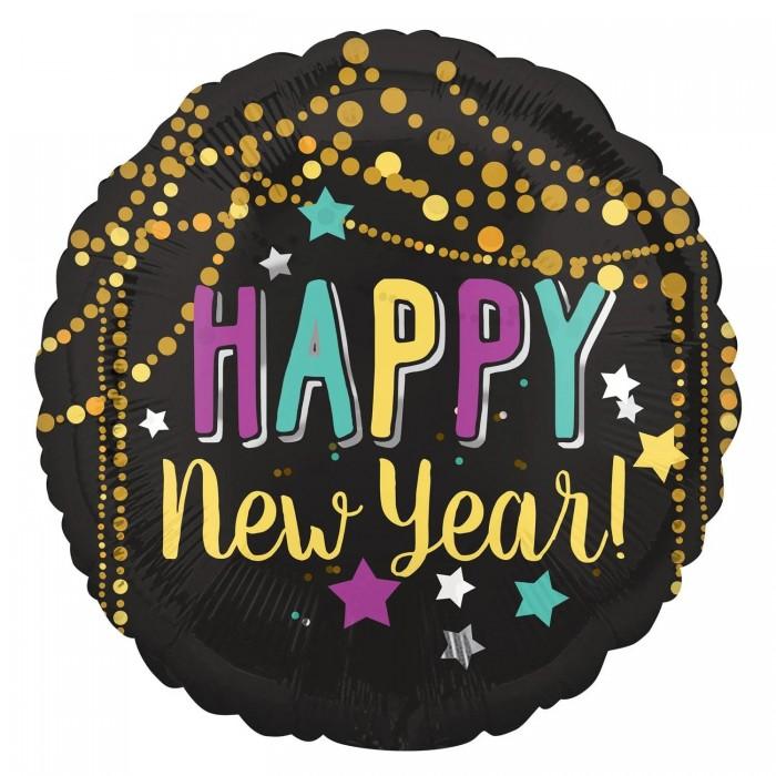 Amscan Balão de alumínio brilhante de feliz ano novo