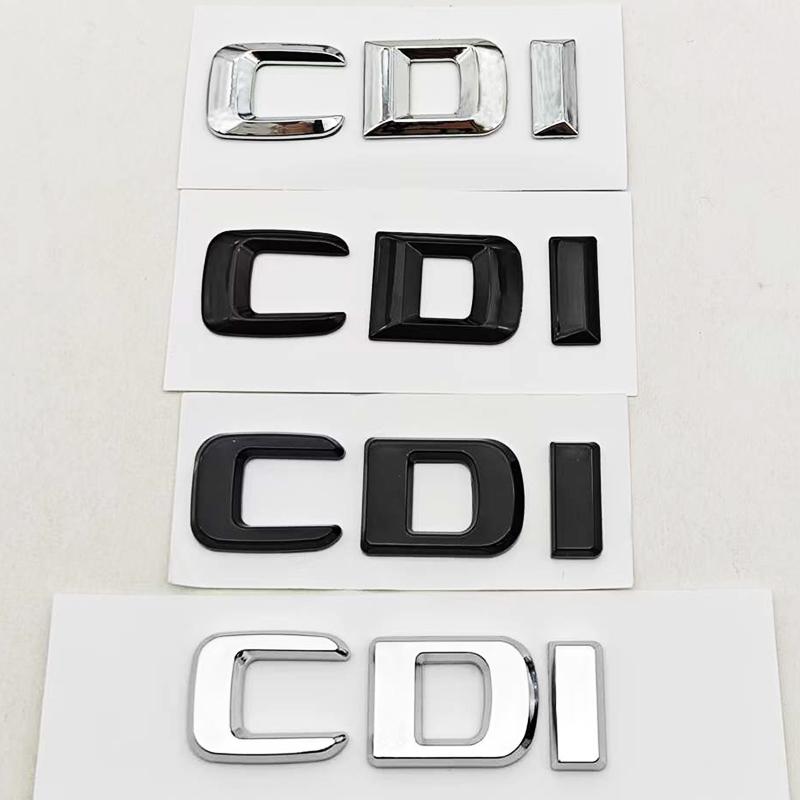 CDI Letter Emblem For Mercedes Benz Trunk Logo Badge W204 W205 W211 W212 W164 W166 CLA GLS GLE Class Chrome Glossy Black Sticker