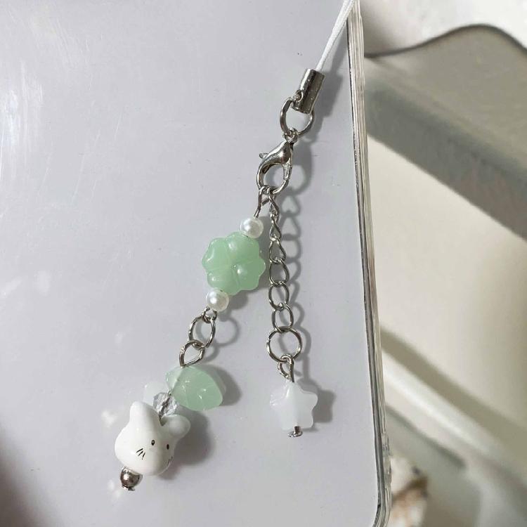 Stylish Handmade Beaded Rabbits Designs Fashionable Multipurpose Phone and Bag Decoration Accessory Daily Casual Use