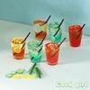 1Pc 1:12 Dollhouse Miniature Food Juice Fruit Tea Goblet Drink Bottle Milkshake Ice Cream Model For Dolls House Kitchen Food Toy