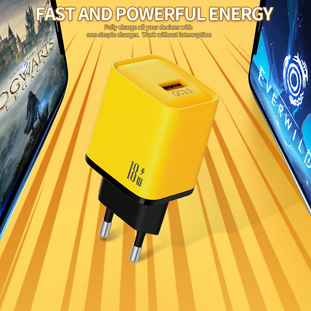18W USB Fast Charging Wall Adapter QC3.0 Portable Phone Charger For iPhone Xiaomi 17 Pro Samsung Huawei Universal Mobile Phone