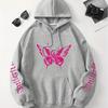 Vlinder Letterprint Herfst Winter Europese en Amerikaanse Dames Sweatshirt Hoodie Pullover Zak Jas