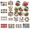 6pcs Snowman Santa Claus Coaster Wooden Coffee Cup Mat Christmas Drink Coaster  Christmas Party