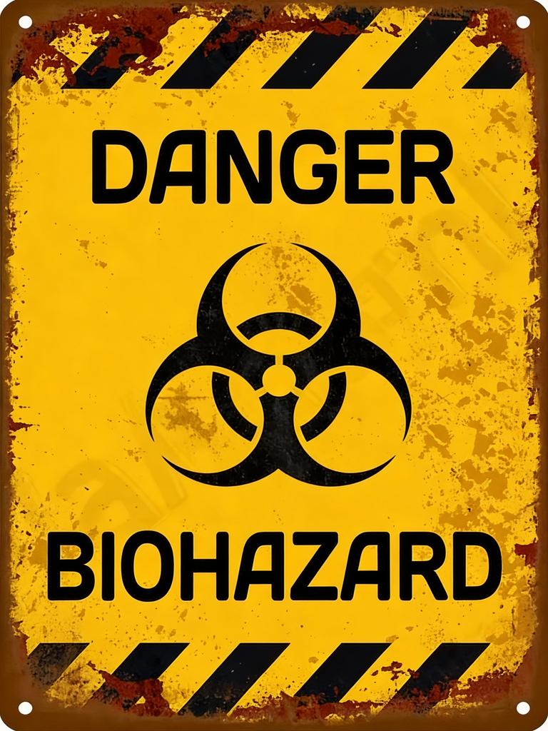 A Collection of Vintagestyle Industrial Warning Signs Echoing the Warnings of Hazards In the Retro Era