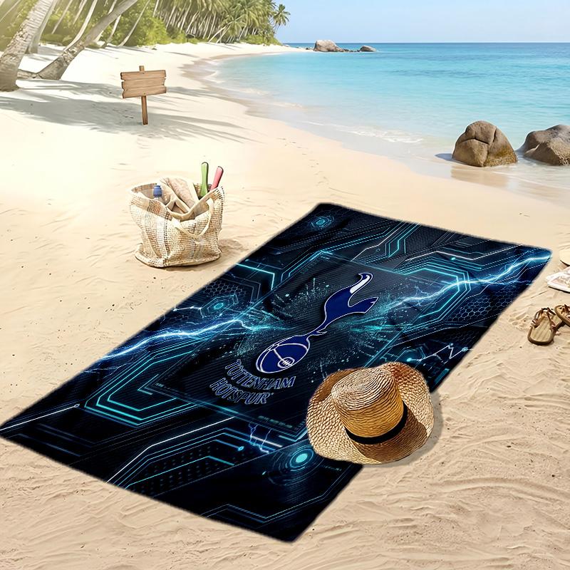 Toalla de Playa Impresa Tottenham Hotspur Secado Rápido Suave Portátil Manta de Playa Rectangular Grande para Viajes Piscina