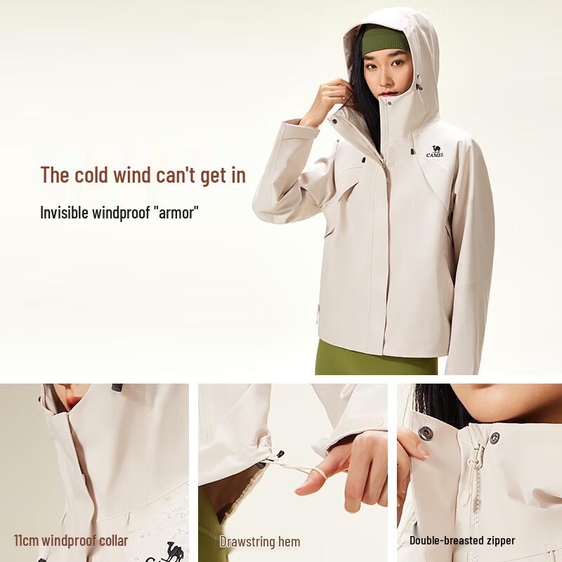 

Camel Women s Outdoor Three-Proof Hooded Jacket XS