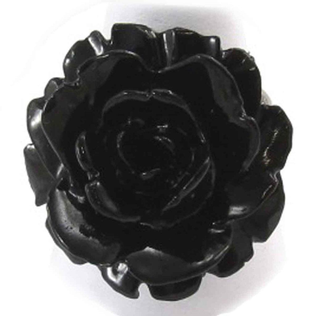 Les Trésors De Lily [J8034] - Black 'Flora' Designer Ring