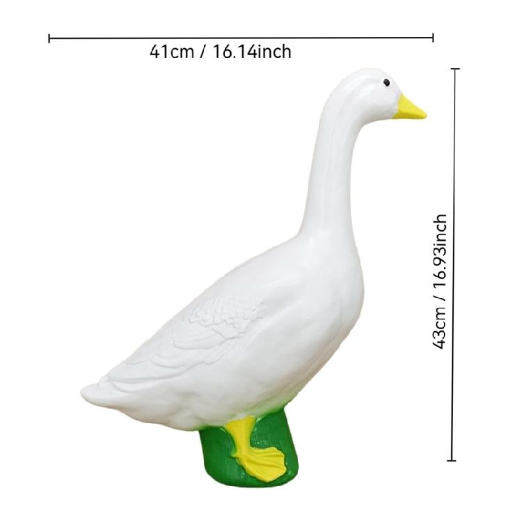 Decorative White Geese Statue Nontoxic Resins Outdoor Art Ornaments for Year Round Garden Yard Patios Display