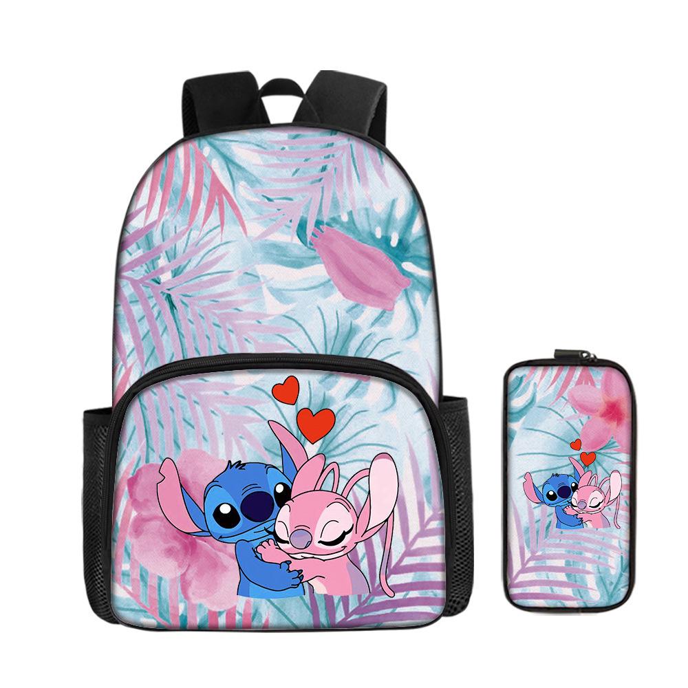 Cartoon Animation Backpack Student Backpack Full Print Backpack Portable Stationery Box Two-Piece Set