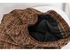Women's Retro Plaid Wool Blend Midi Skirt - High Waist A-line with Double Pockets for Autumn/Winter