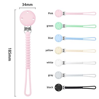 Baby Pacifier Clip Dummy Soother Holder Pacifier Chain Silicone Child Nipple Clips Baby Teething Toy Chewing Gift