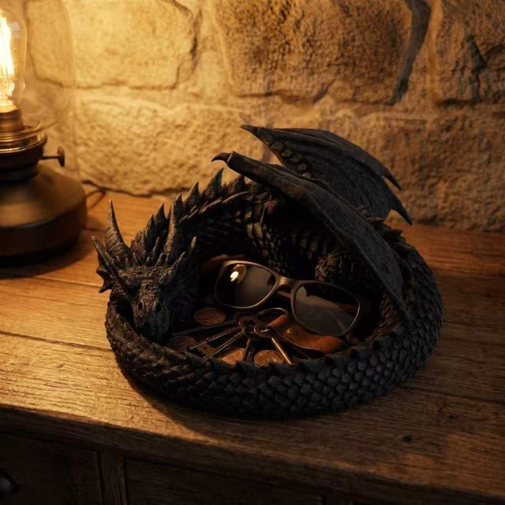Gotická miska na odkládání 'Dračí strážce' 3D tištěná miska na drobnosti ve tvaru draka Domácí dekorace