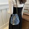 Niche design bucket bag spring and summer new drawstring burr women's bag messenger bag fashionable and simple shoulder bag