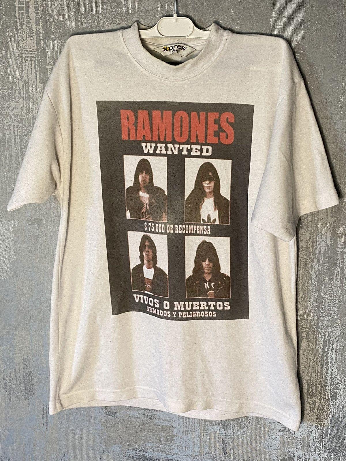 Ramones Wanted T-shirt Ramones Band Rare White Unisex Shirt S-5XL KH17340 S
