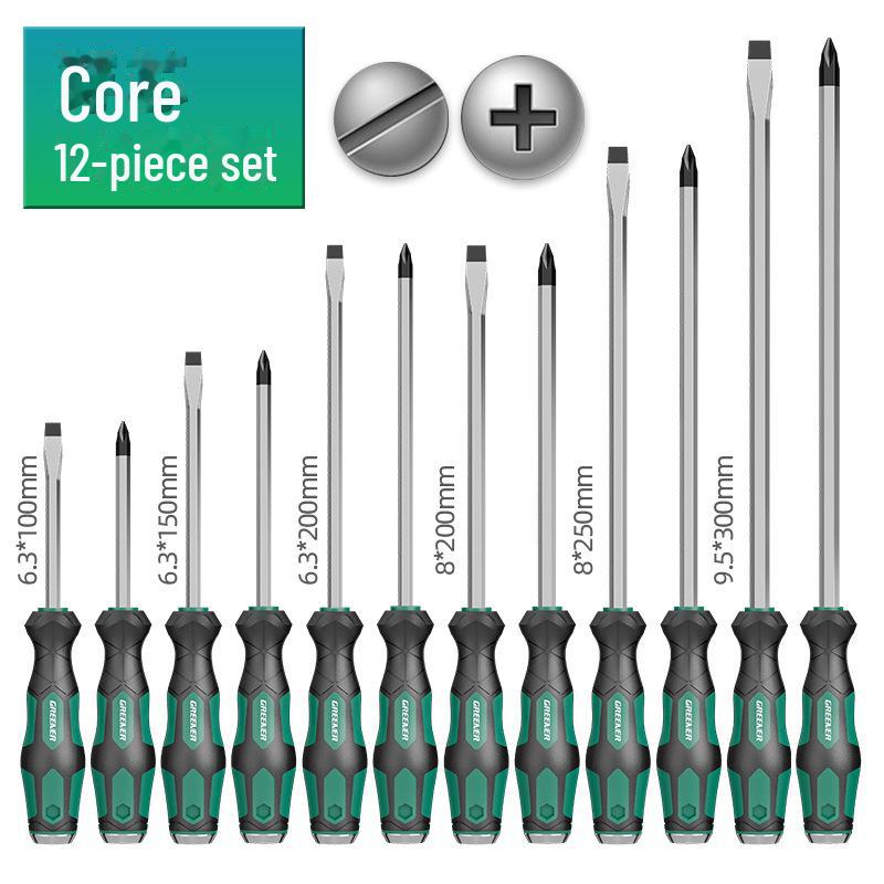 Green Forest Master Industrial Flathead & Phillips Screwdriver Set