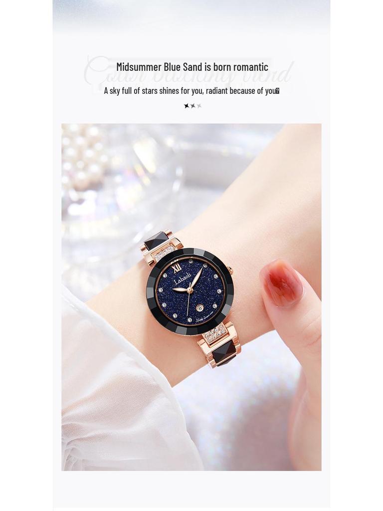 La Baoli Faux Ceramic Quartz Women's Waterproof Student Watch