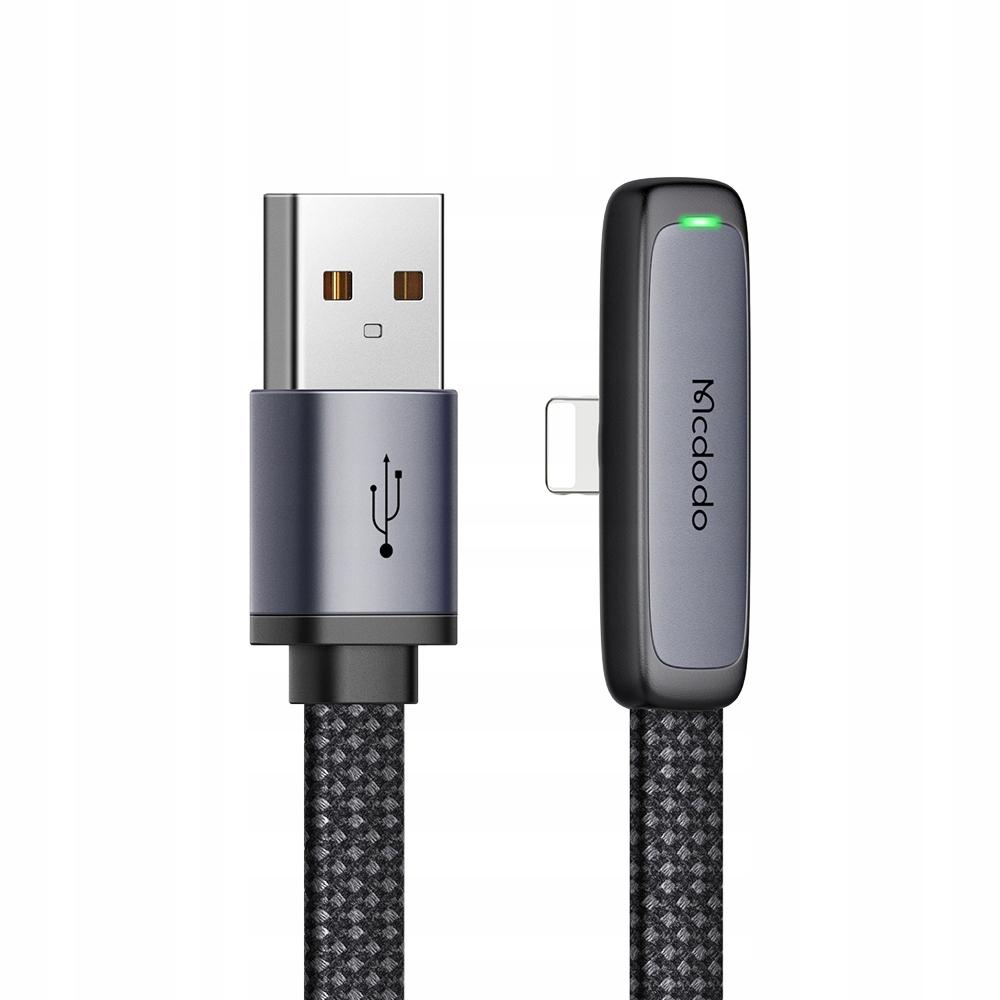 Mcdodo Angle Usb Lightning Flat Cable 36W For Iphone 12 13 14 Black 1M
