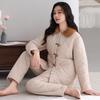 Pajamas Women'S Autumn And Winter Three-Layer Thickened Down Jacket, Winter Coral Down Warm Loungewear