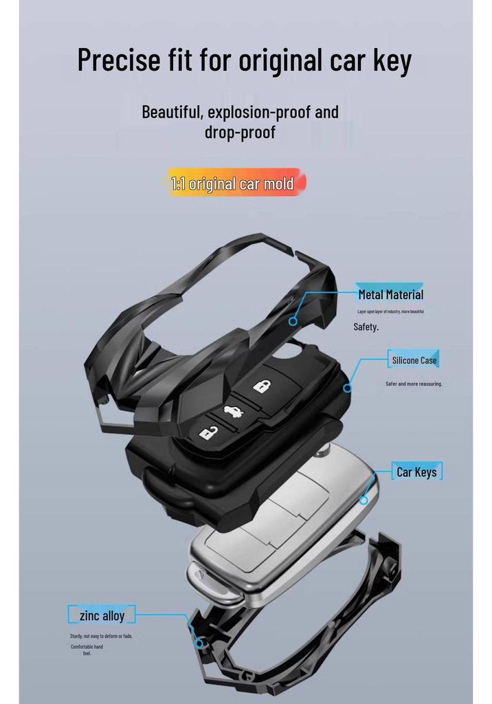 Volkswagen Key Case: Cross-Border Compatible for Lingdu, Tuangxid4x, Weiran, ID.3, ID.6X - Silver Edge, Black & White Design
