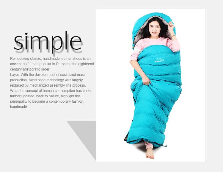 Ultralight White Duck Down Sleeping Bag for Outdoor Camping