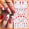 2pcs Love Heart Balloon Nail Art Stickers Valentine's Day Cute Design Self-Adhesive Nail Art Decals Sliders Manicure Accessories