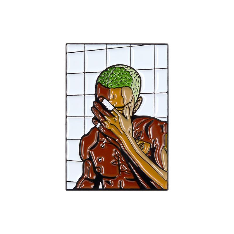 Stylish Zoro Anime Enamel Pin – Trendy Face-Covering Design Badge
