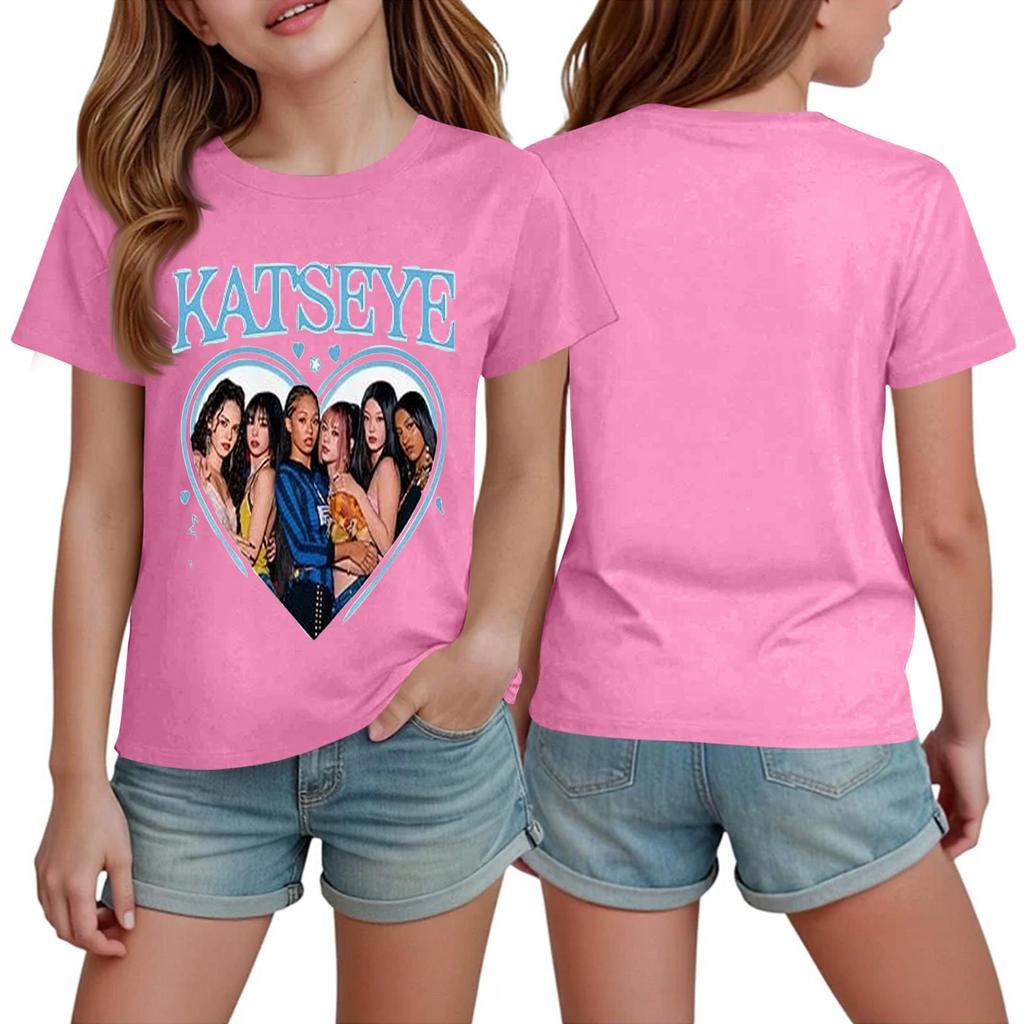 Korean Girl Group Kids Fashion Short Sleeve T-Shirt for Boys and Girls