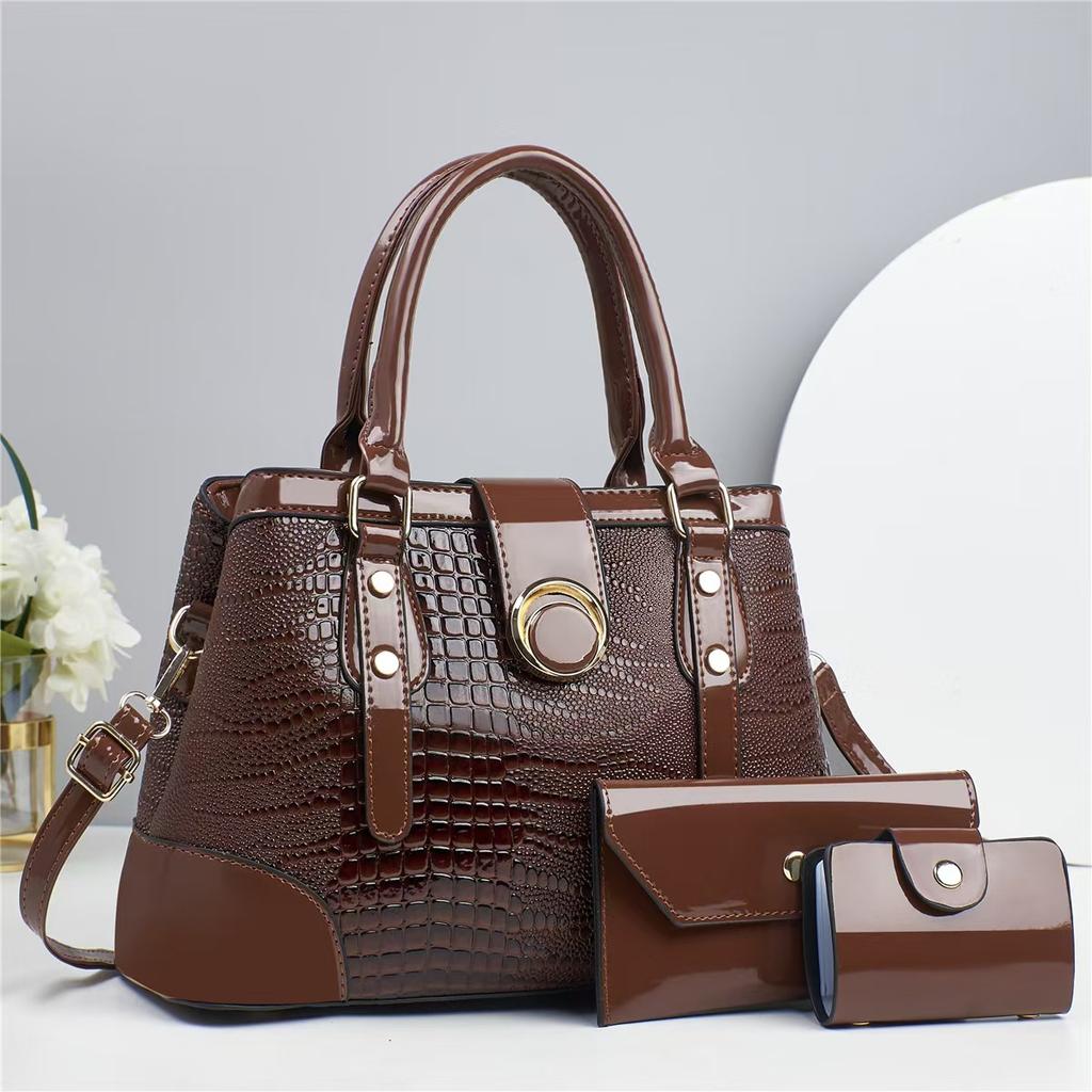 Luxury 3piece Set Women Brand Purses and Handbags Faionable Shoulder Crossbody Bag Large Capacity Designer Commuting Tote Bag