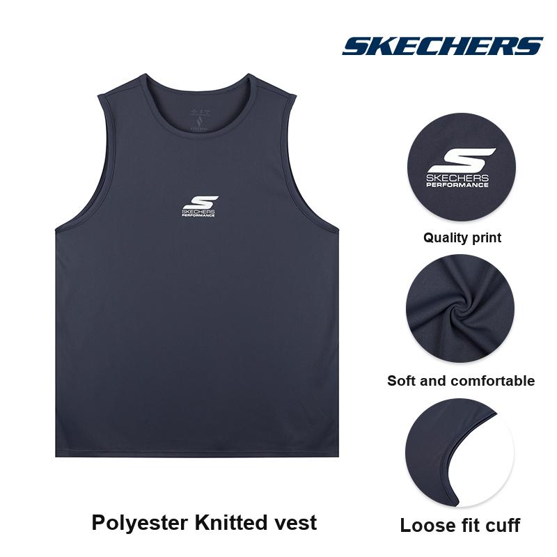 Skechers Mens Sleeveless Ice Silk Textured Round Neck Sports Vest Men tops P225M288-026R