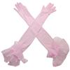 Elastic Women Long Mittens Wedding Dress Bridal Mesh Gloves Solid Lace Sleeves Gloves  Christmas