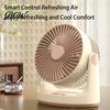Quiet Office Fan Desktop Air Circulation Fan, 5 Speed Portable USB Desk with 1800mAh Battery Compact & Digital Display, Personal Cooling for