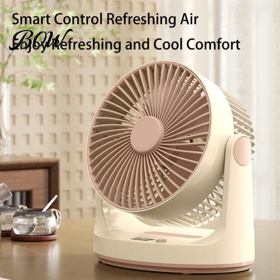 Quiet Office Fan Desktop Air Circulation Fan, 5 Speed Portable USB Desk with 1800mAh Battery Compact & Digital Display, Personal Cooling for
