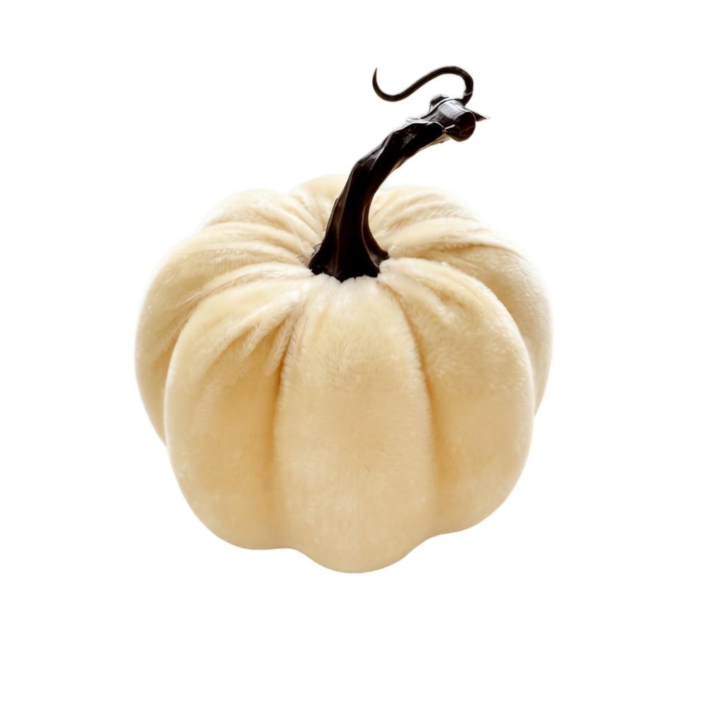 Halloween Velvet Pumpkin 13 Inch Decoration for Fall Home Accents