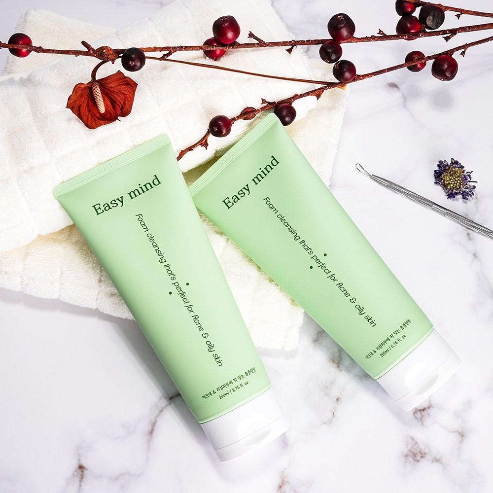 EasyMind Kwas Salicylowy Trądzik Pory BHA Trądzik Łagodny Alkaliczny Pianka Oczyszczająca 200ml Duża Pojemność, 2 Sztuki